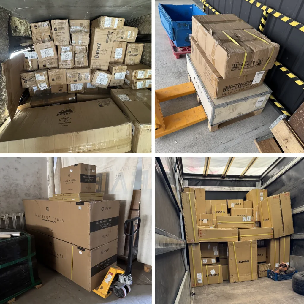 Різні замовлення на складі, чекають завантаження та відправку в Україну